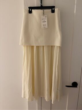 Women’s Cream Layered Maxi Skirt